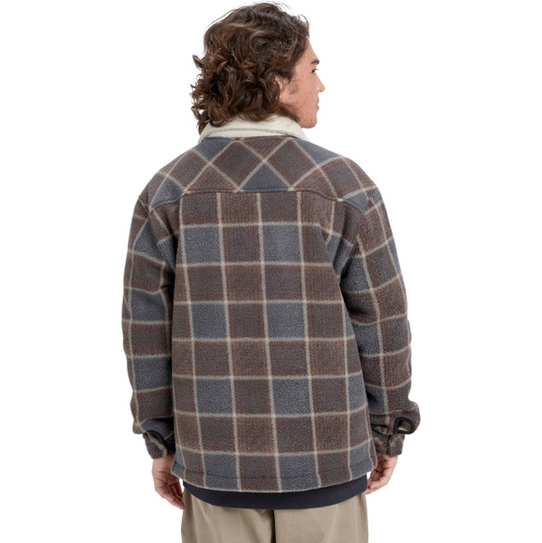 2026 Quiksilver Heren Sherpa Fleece -jas EQYPF03080 - Chocolate Brown Sherpa Plaid